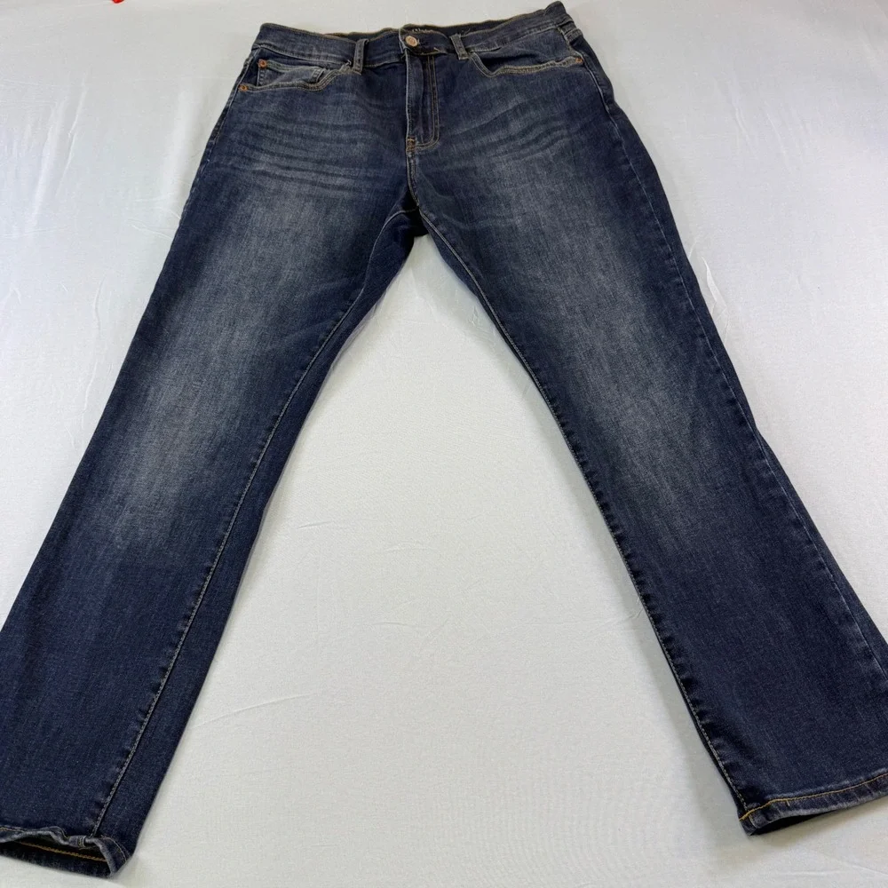 Lucky Brand 121 Slim Straight Mens Jeans 32x30 Dark Wash Blue Stretch Denim